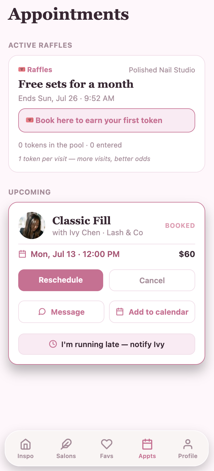 Booking confirmed on Bloom